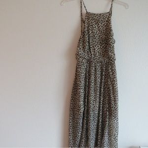 Abercrombie & Fitch Women Animal Print Strappy Chiffon Lined Maxi Dress S M
